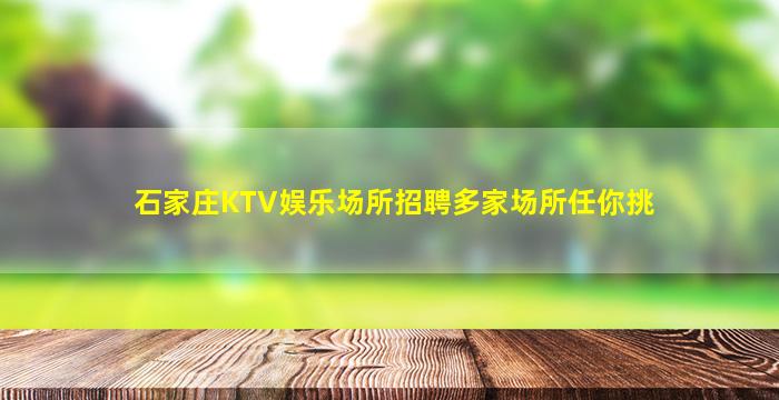 石家庄KTV娱乐场所招聘多家场所任你挑
